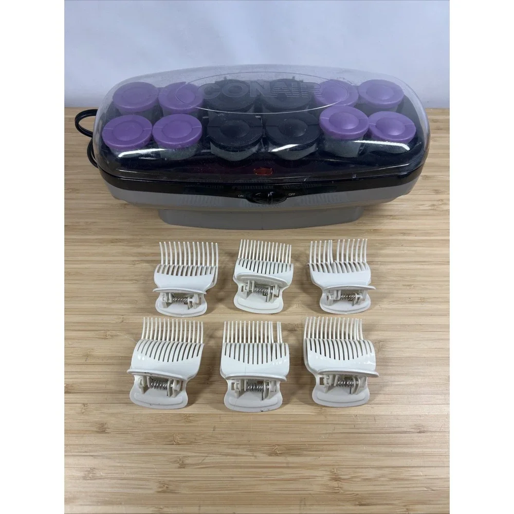 Conair CHV14JXRW Hot Rollers Set 14 Heated Curlers w/ 6 Clips Wax Core‎